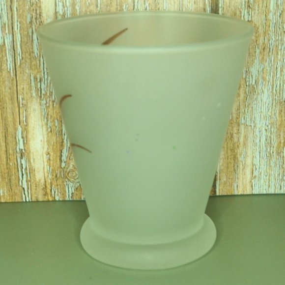 Set Of 5 Frosted Drink Glasses Stylized Bird Motif 3 Inch Tall Home And Camp MCM - Picture 4 of 11